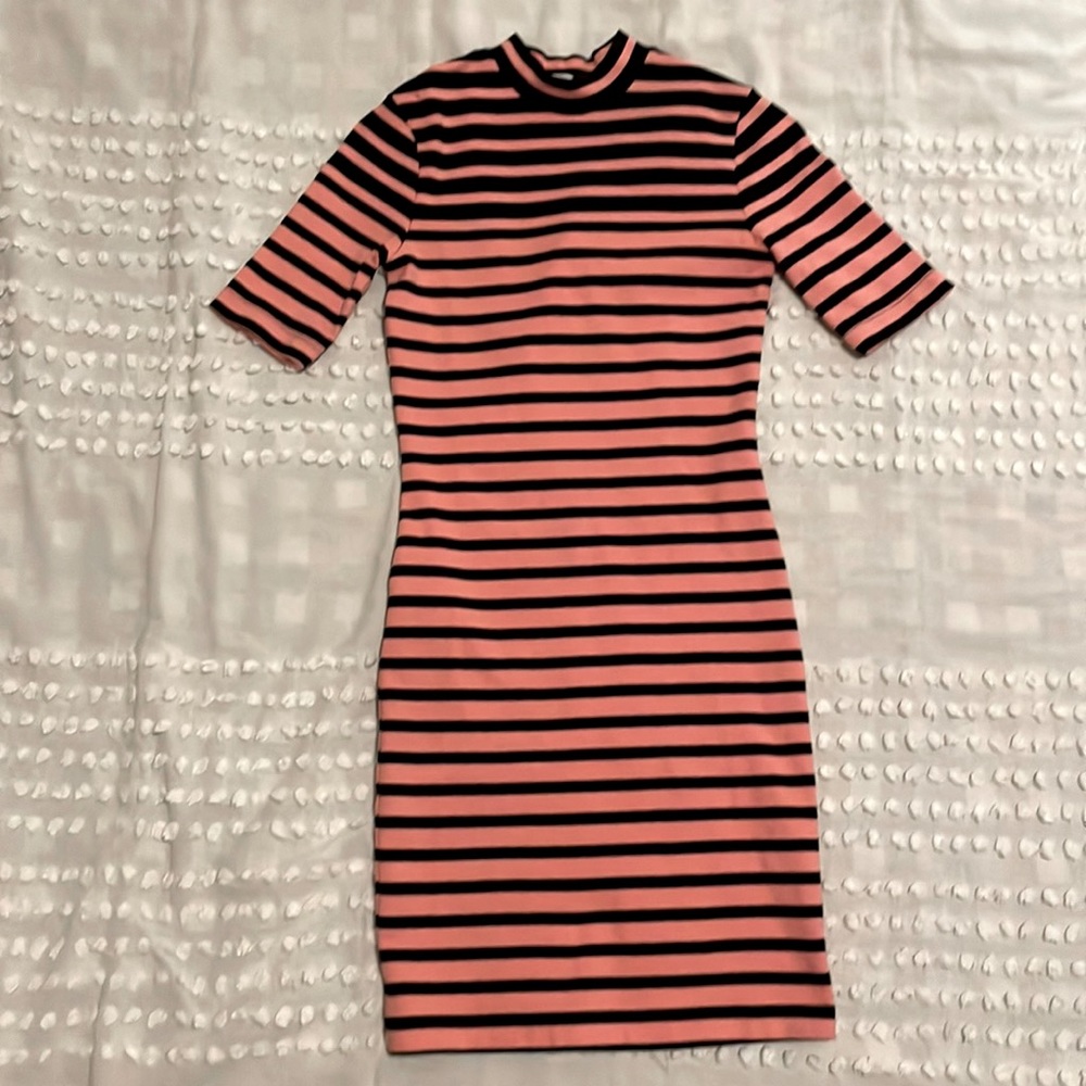 NWOT T by Alexander Wang bodycon mock neck striped dress - size S
